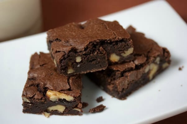 Aquafaba brownie are made with vegan egg replacer from beans.
