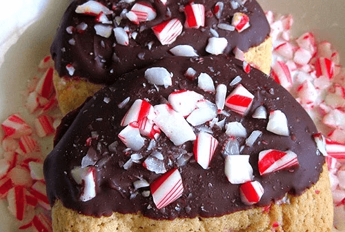 Peppermint chocolate dipped cookies