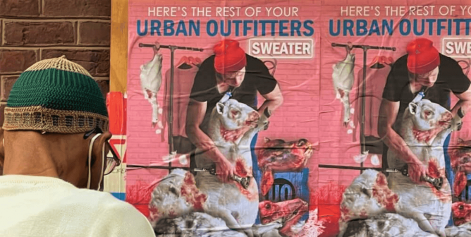 person looking at Praxis urban outfitters ad